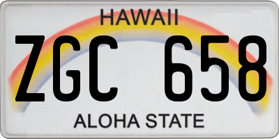 HI license plate ZGC658