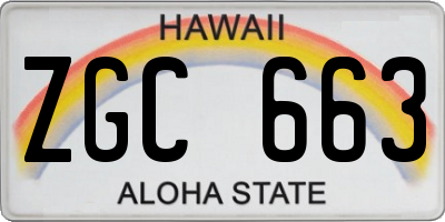 HI license plate ZGC663