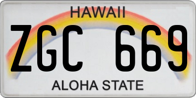 HI license plate ZGC669