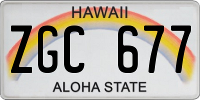 HI license plate ZGC677