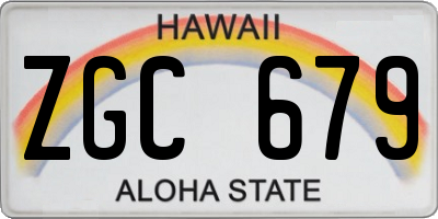 HI license plate ZGC679
