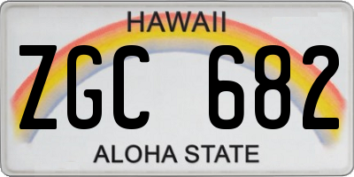 HI license plate ZGC682