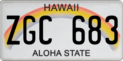 HI license plate ZGC683