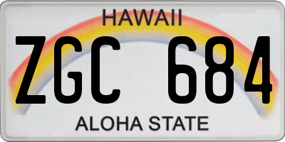 HI license plate ZGC684