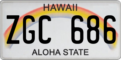 HI license plate ZGC686