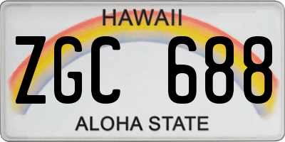 HI license plate ZGC688