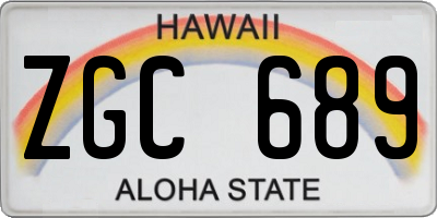 HI license plate ZGC689