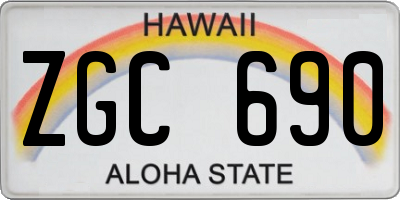 HI license plate ZGC690
