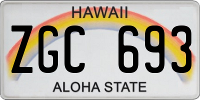 HI license plate ZGC693