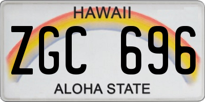 HI license plate ZGC696
