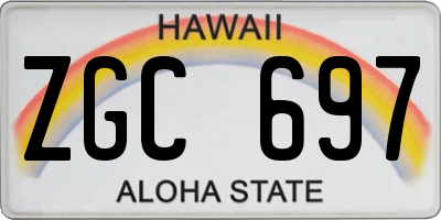 HI license plate ZGC697