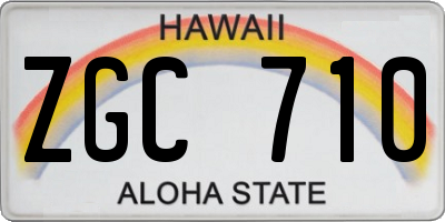 HI license plate ZGC710