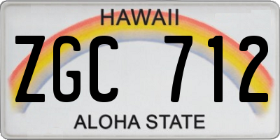 HI license plate ZGC712