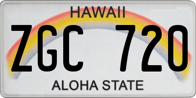 HI license plate ZGC720