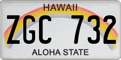 HI license plate ZGC732