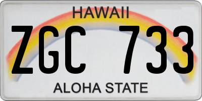 HI license plate ZGC733