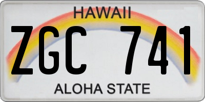 HI license plate ZGC741