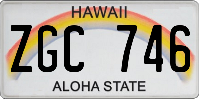 HI license plate ZGC746