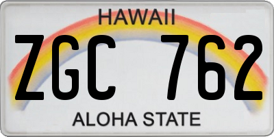 HI license plate ZGC762