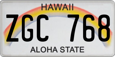 HI license plate ZGC768