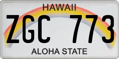 HI license plate ZGC773