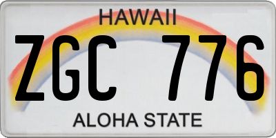 HI license plate ZGC776