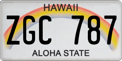 HI license plate ZGC787