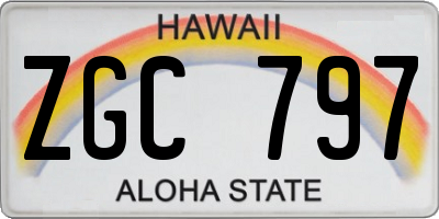 HI license plate ZGC797