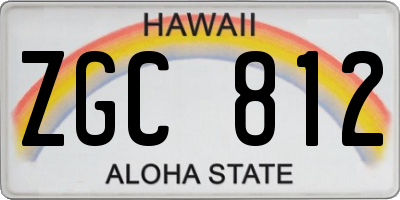 HI license plate ZGC812