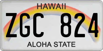HI license plate ZGC824