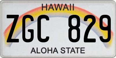 HI license plate ZGC829