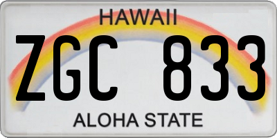 HI license plate ZGC833