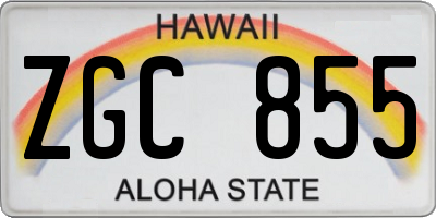 HI license plate ZGC855