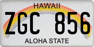 HI license plate ZGC856