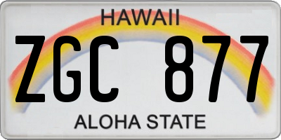 HI license plate ZGC877