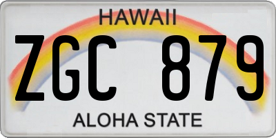 HI license plate ZGC879