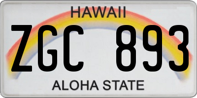 HI license plate ZGC893