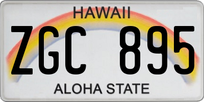 HI license plate ZGC895