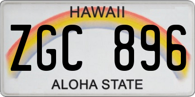 HI license plate ZGC896