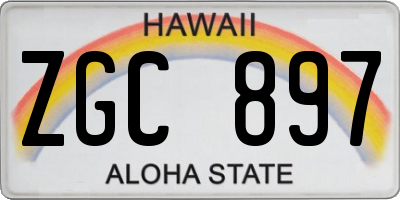HI license plate ZGC897