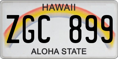 HI license plate ZGC899