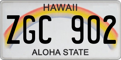 HI license plate ZGC902