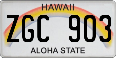 HI license plate ZGC903
