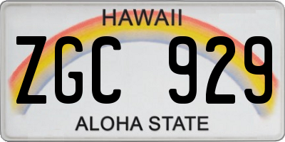 HI license plate ZGC929