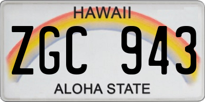 HI license plate ZGC943