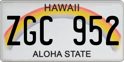 HI license plate ZGC952