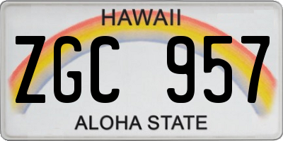 HI license plate ZGC957