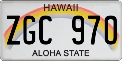 HI license plate ZGC970