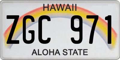 HI license plate ZGC971