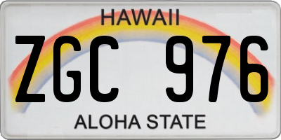 HI license plate ZGC976